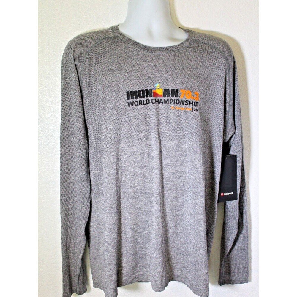 Lululemon Men's XL Ironman World Championships LS Metal Vent Tech T-Shirt Gray